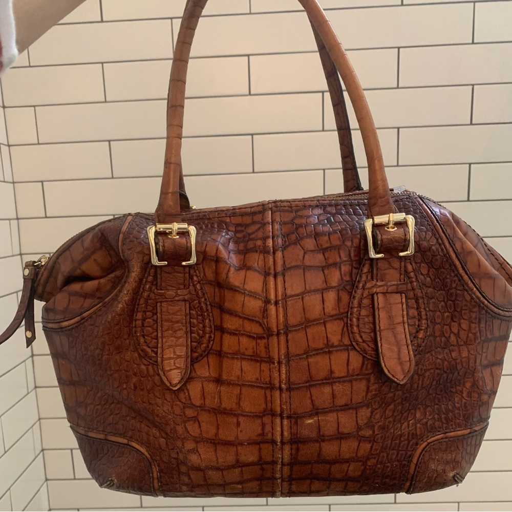 Antonio Melani Toasted Almond Crocodile Leather purse